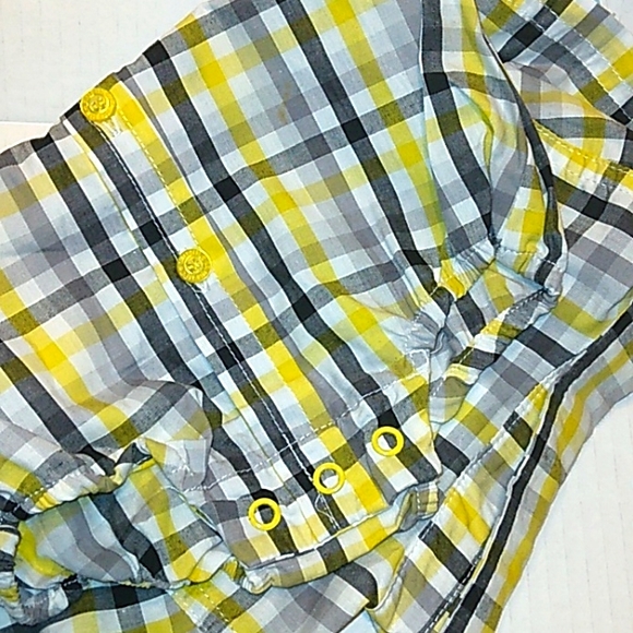 NWT☆U.S. POLO ASSN.☆ Striped Short Sleeve Button Down Collared Bubble Bodysuit☆ - Picture 4 of 10